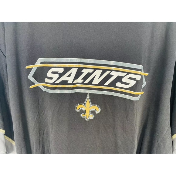 NFL Team Apparel New Orleans Saints Short Sleeve Shirt Sz 2X Blk/Old Gold - Picture 4 of 8